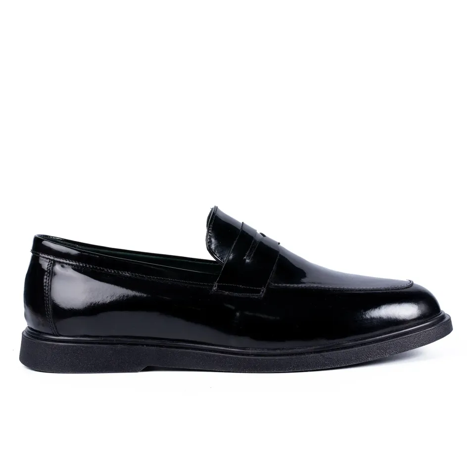Lucas Shoes Ezra mocasini piele negru lac
