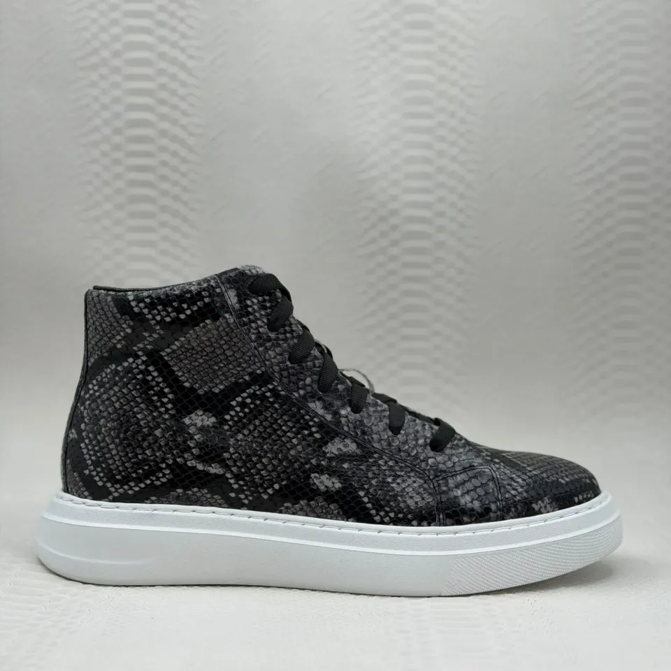 Lucas Shoes 855 A Snake ghete gri piele naturala