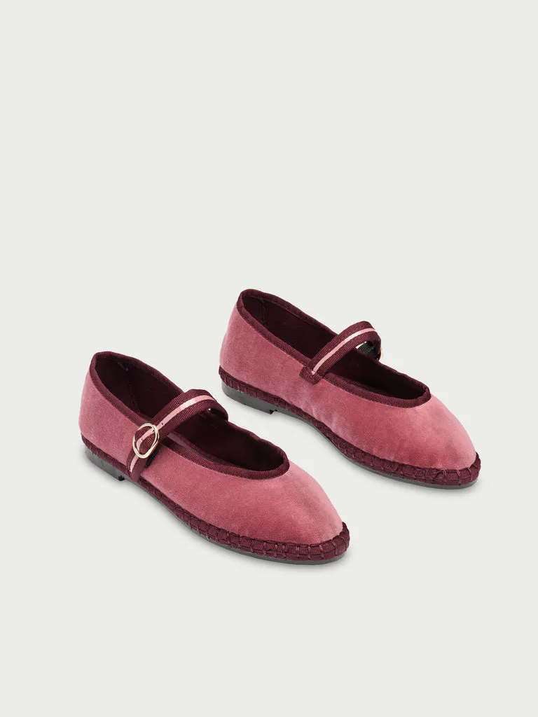 Flagelus Pierre Burgundy balerini velur roz-burgundy