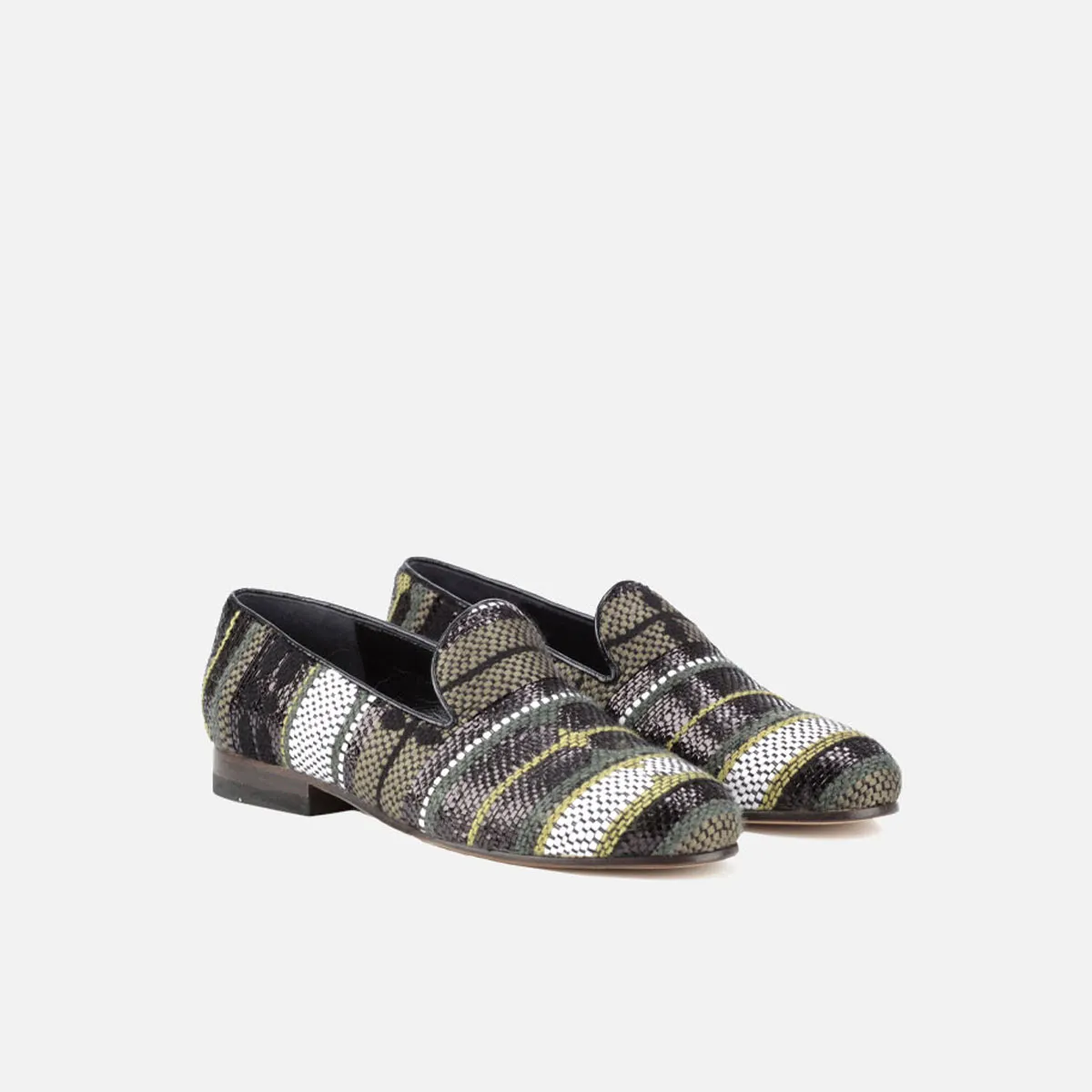 Cecilia Bringheli Positano slippers verde masliniu textil