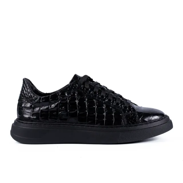 Lucas Shoes 510 Chile sneakers negri piele croc
