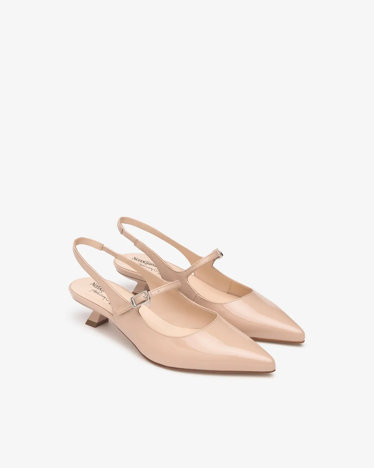 NeroGiardini sandale dama slingback lac decupate