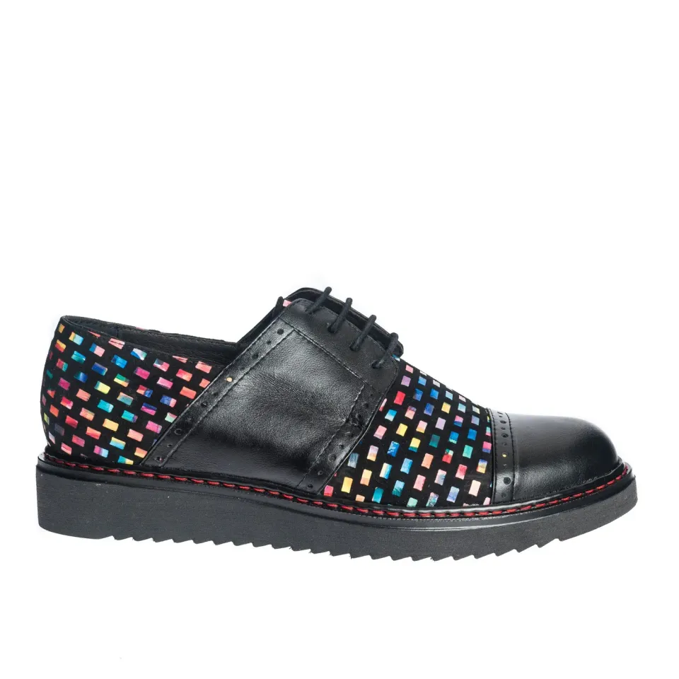 Catinca Shoes G26 NBPC pantofi dama piele negru patratele