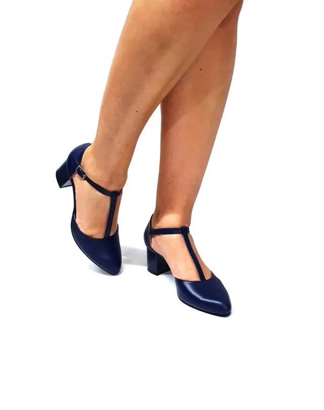 Catinca Shoes D13 BL sandale bleumarin piele