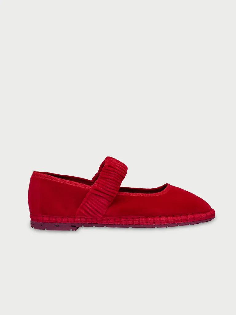Flagelus Mafalda Red pantofi catifea rosie