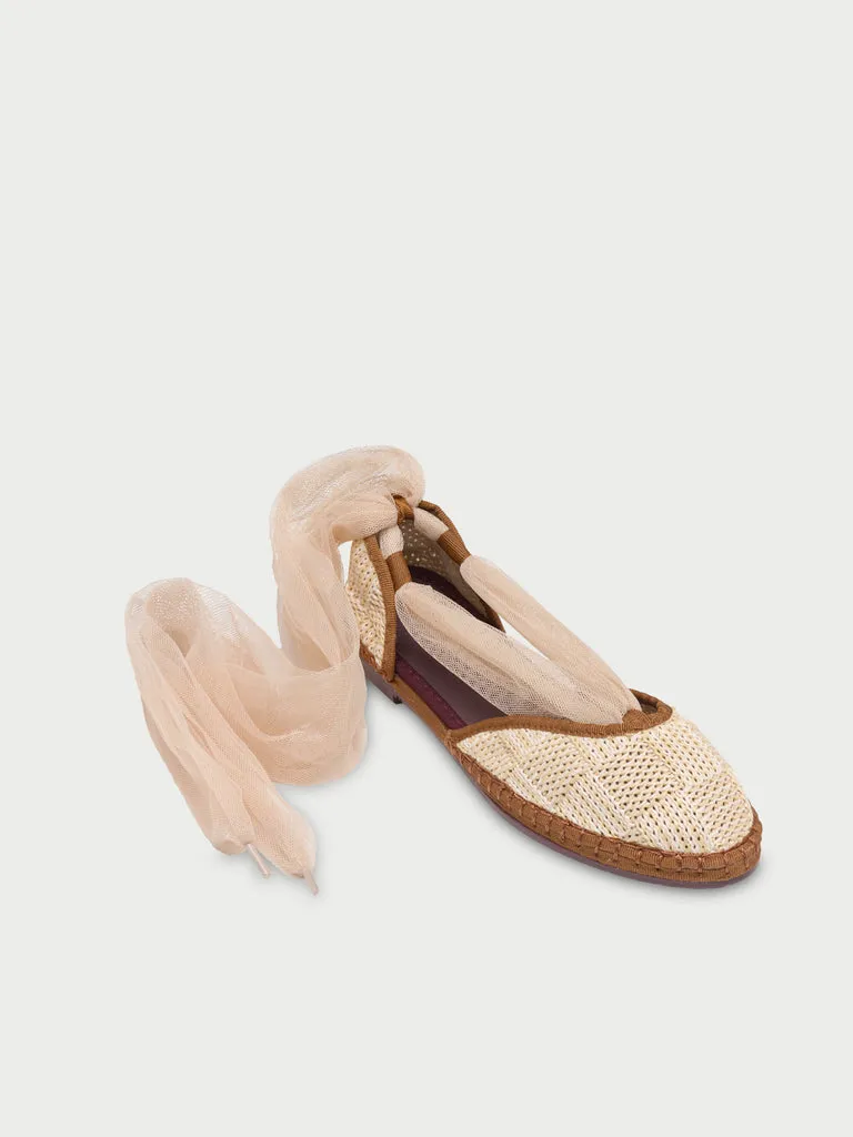 Flagelus Isabella Craft Brown espadrile bej rafie
