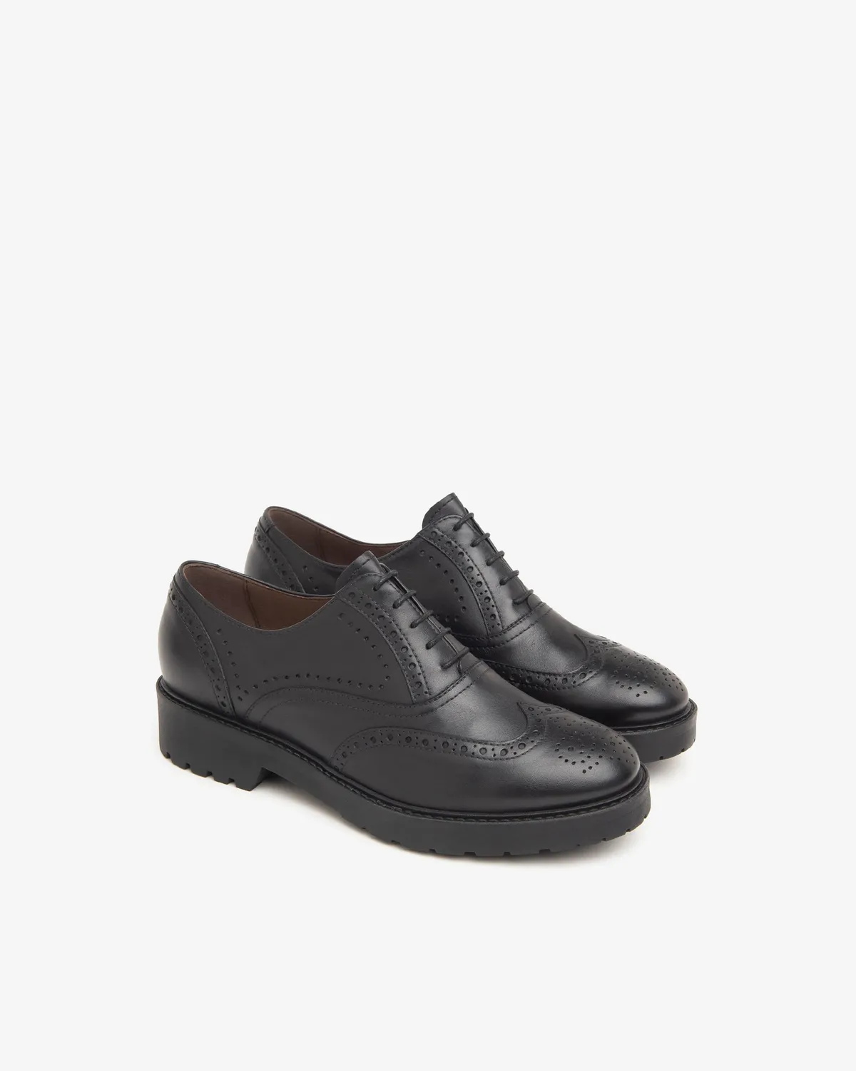 NeroGiardini pantofi dama piele cu siret brogue toc jos