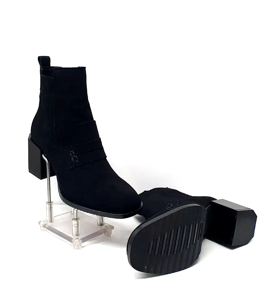 Ghete dama piele Catinca Shoes 1633 NA negru antilopa