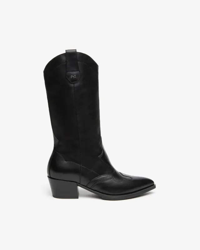 NeroGiardini cizme dama piele naturala western toc 50