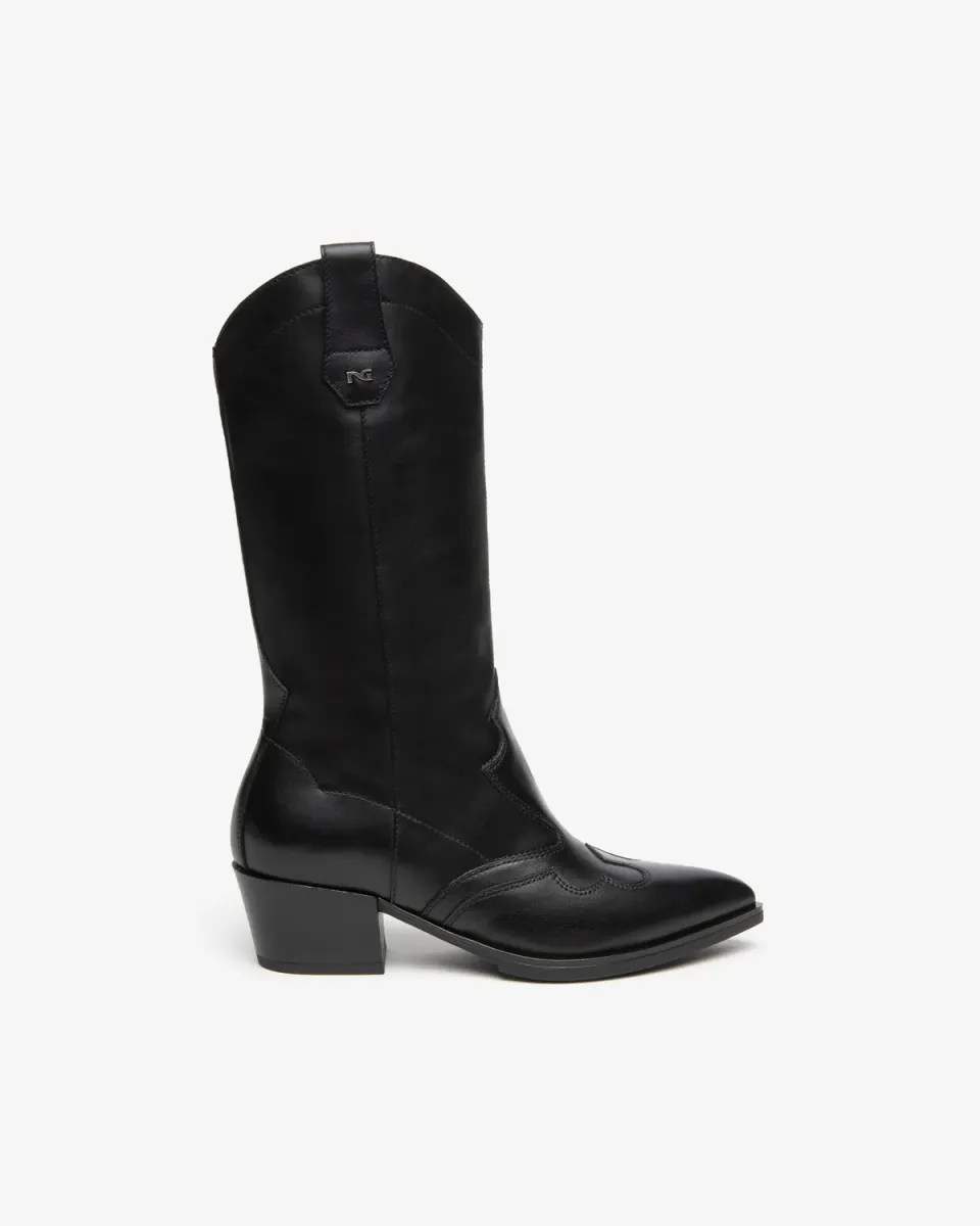 NeroGiardini cizme dama piele naturala western toc 50