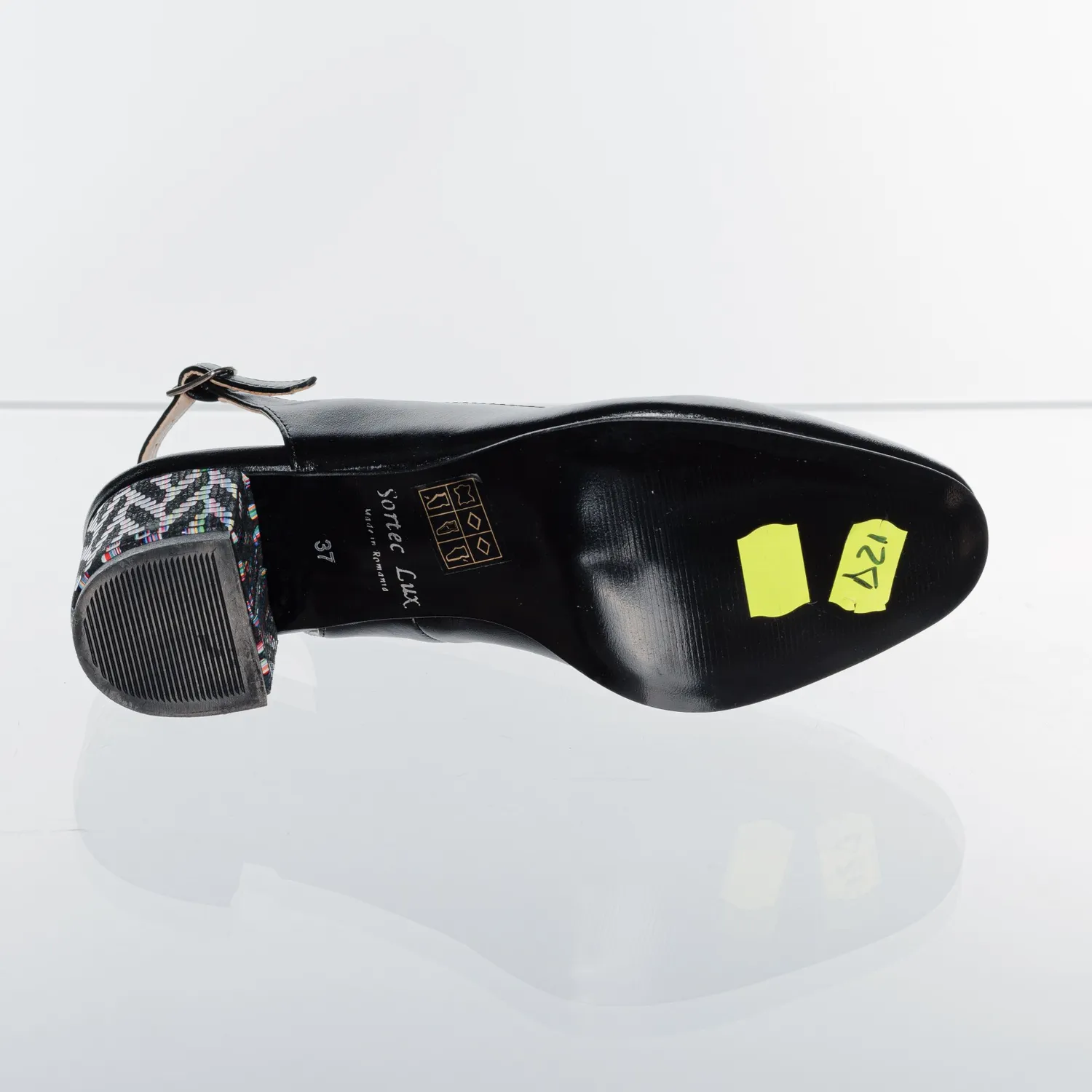 Catinca Shoes D21 NBZ sandale dama piele negru zig zag