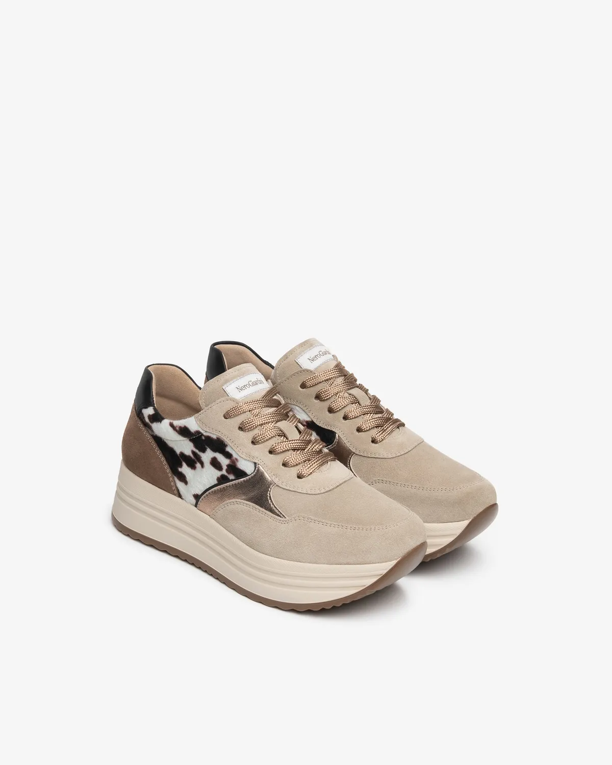 NeroGiardini sneakers dama piele velur platforma 45 mm