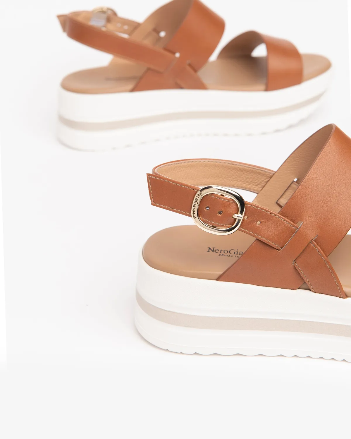 NeroGiardini sandale piele dama platforma 4,5 cm