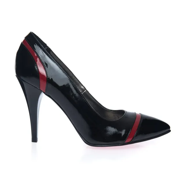 Catinca Shoes 2692 NL pantofi stiletto piele naturala negru lac