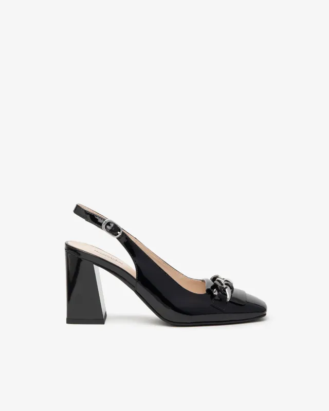 NeroGiardini pantofi slingback lac damă toc