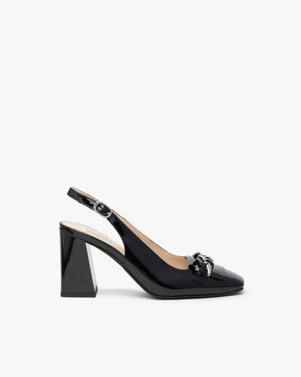 NeroGiardini pantofi slingback lac damă toc