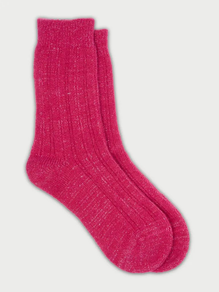 Flagelus Crown and Crotchet Pink sosete roz sclipici