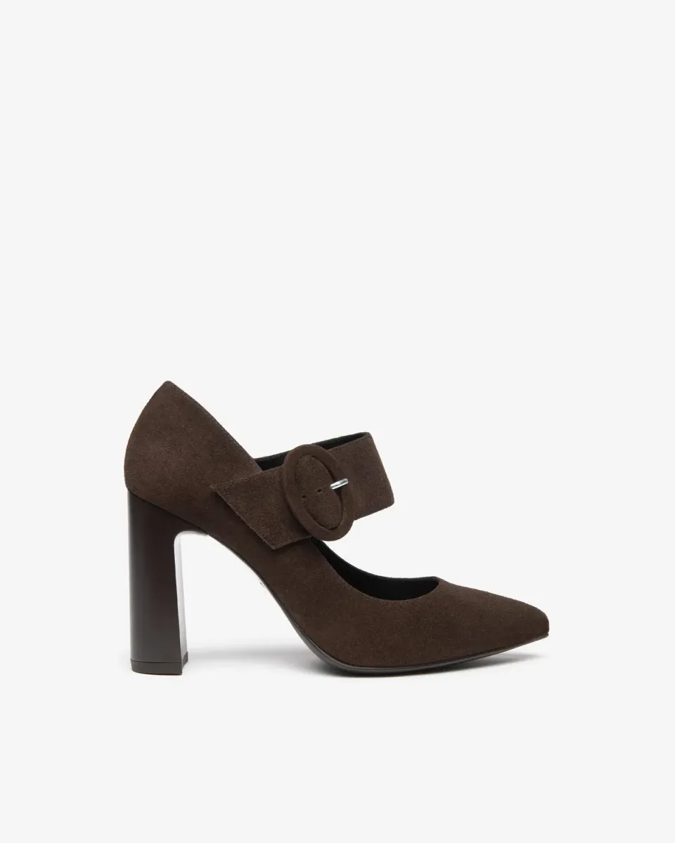 NeroGiardini pantofi Mary Jane piele intoarsa toc 95
