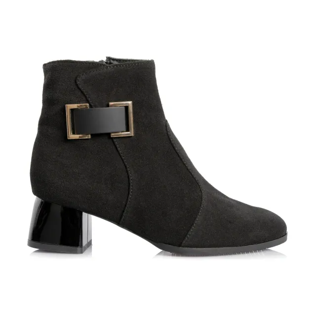 Catinca Shoes GX54A NA ghete dama piele negru antilopa