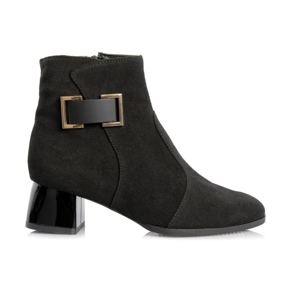 Catinca Shoes GX54A NA ghete dama piele negru antilopa