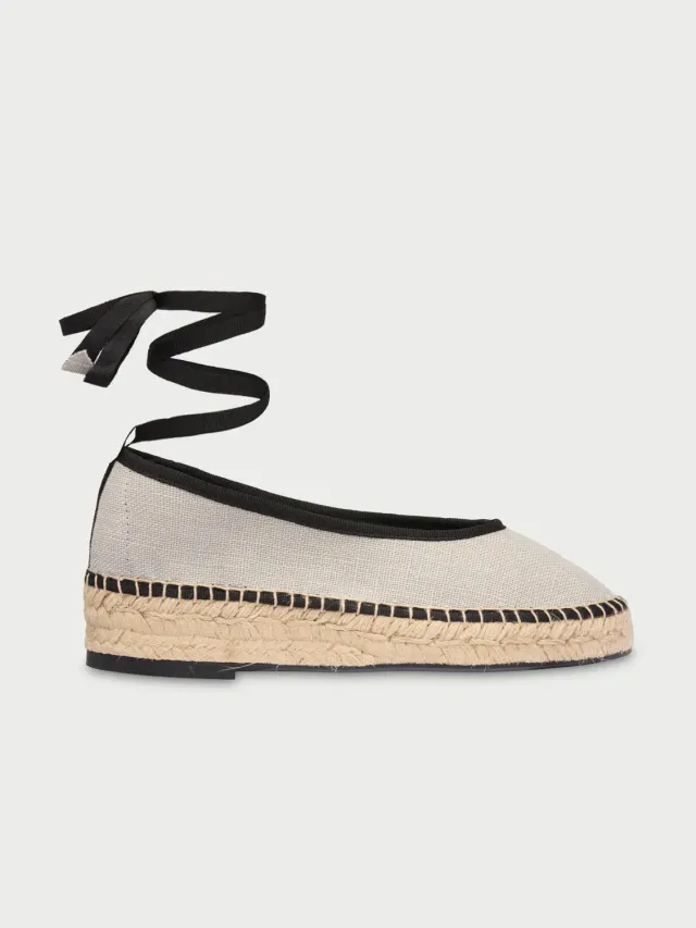 Flagelus Summer Swing Noir balerini in alb cu negru