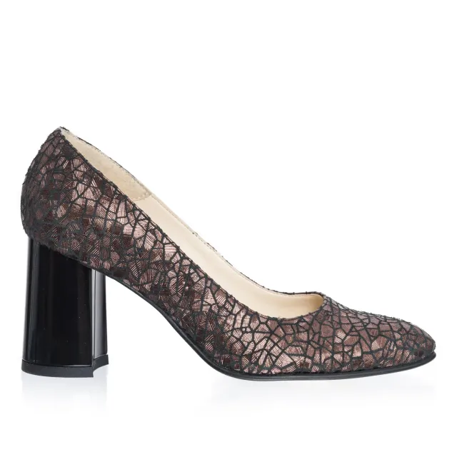 Catinca Shoes R11 SM pantofi damă maro solzi piele naturală