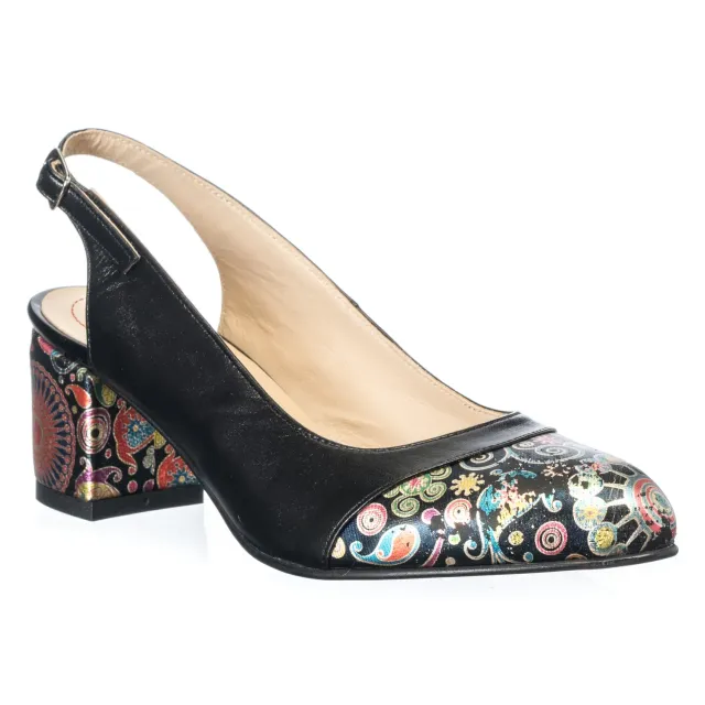 Catinca Shoes A55 NP sandale piele negru paun