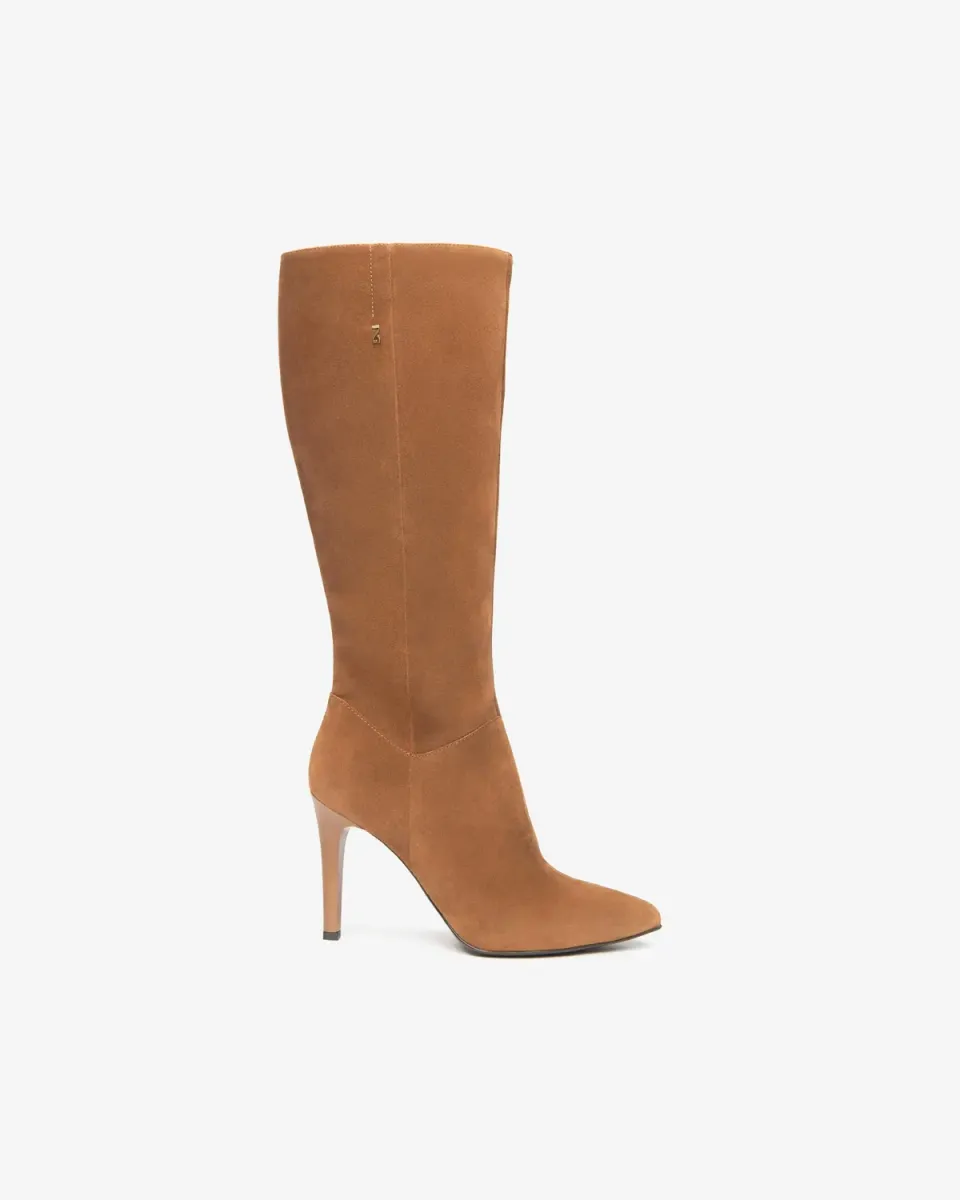 Cizme NeroGiardini dama piele intoarsa toc 9,5 cm