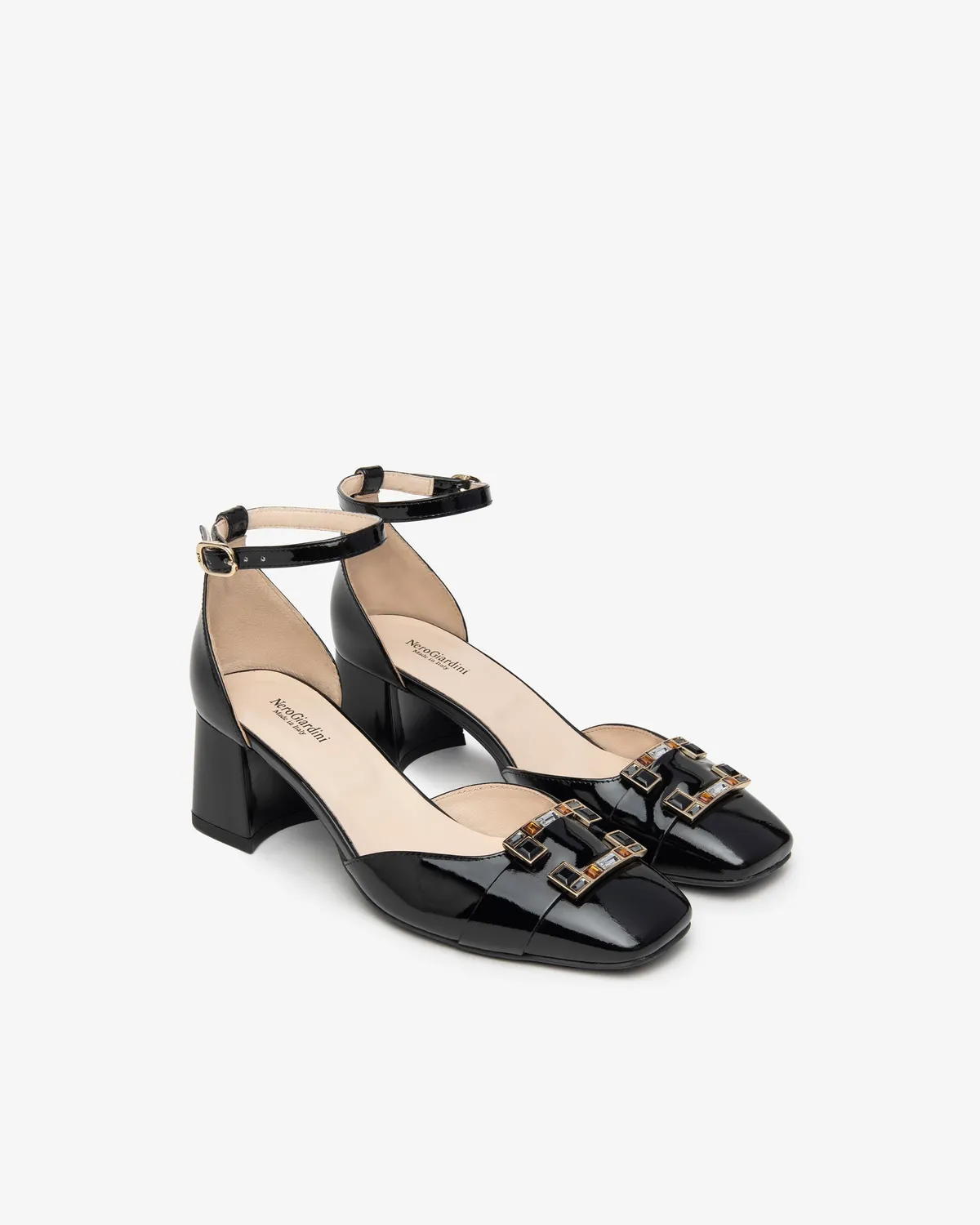 NeroGiardini pantofi dama piele lac cu toc