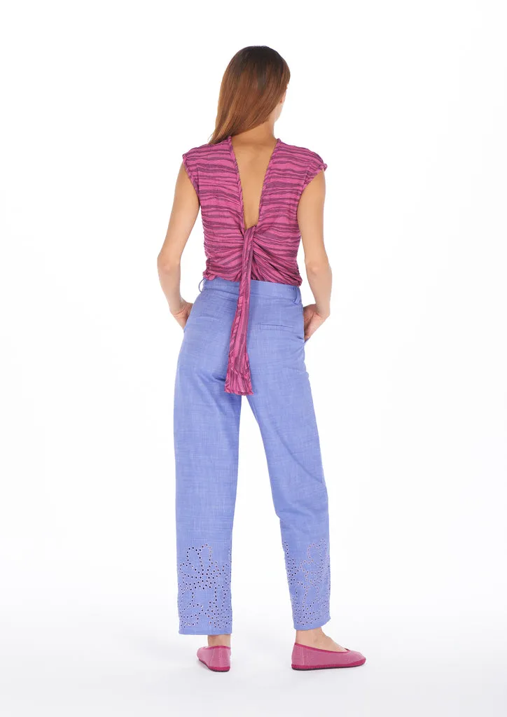 Flagelus Ling Pink top damă roz decupat la spate