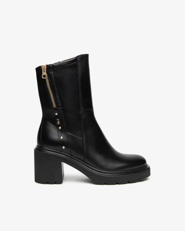 NeroGiardini Botine Damă Piele Toc Bloc 85 mm