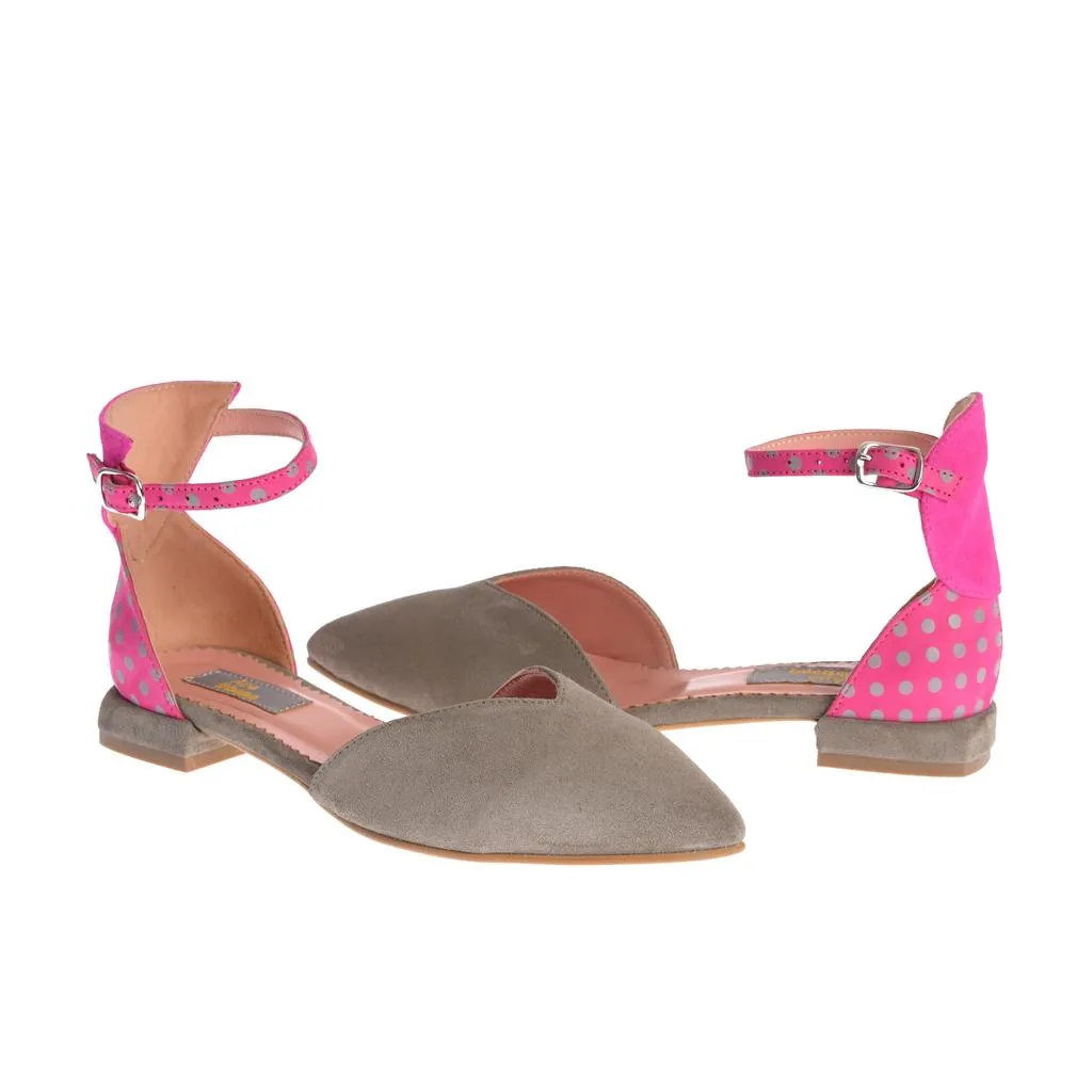 Ana Urbana Guatemala sandale piele gri-fuchsia