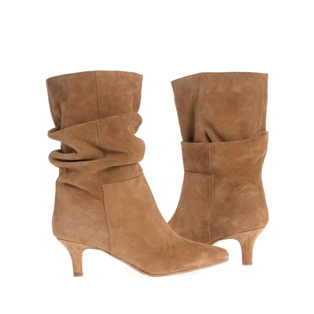 Ana Urbana Shoes Amelia cizme camel piele întoarsă