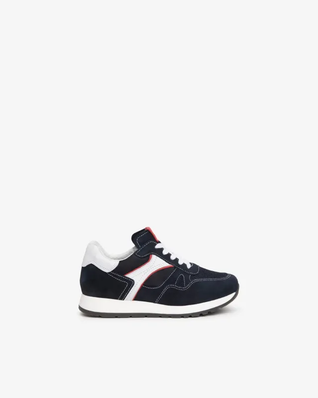 NeroGiardini sneakers baieti piele intoarsa cu siret