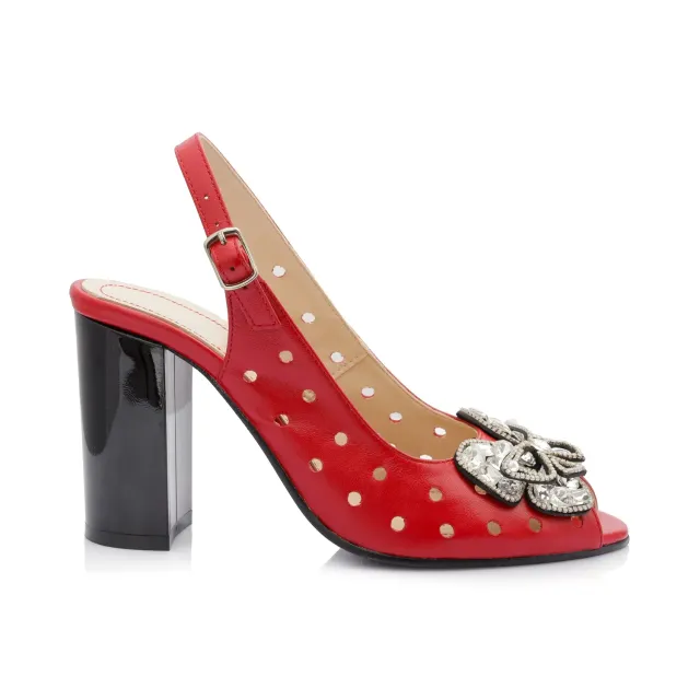 Catinca Shoes F24F RB sandale dama piele rosii box