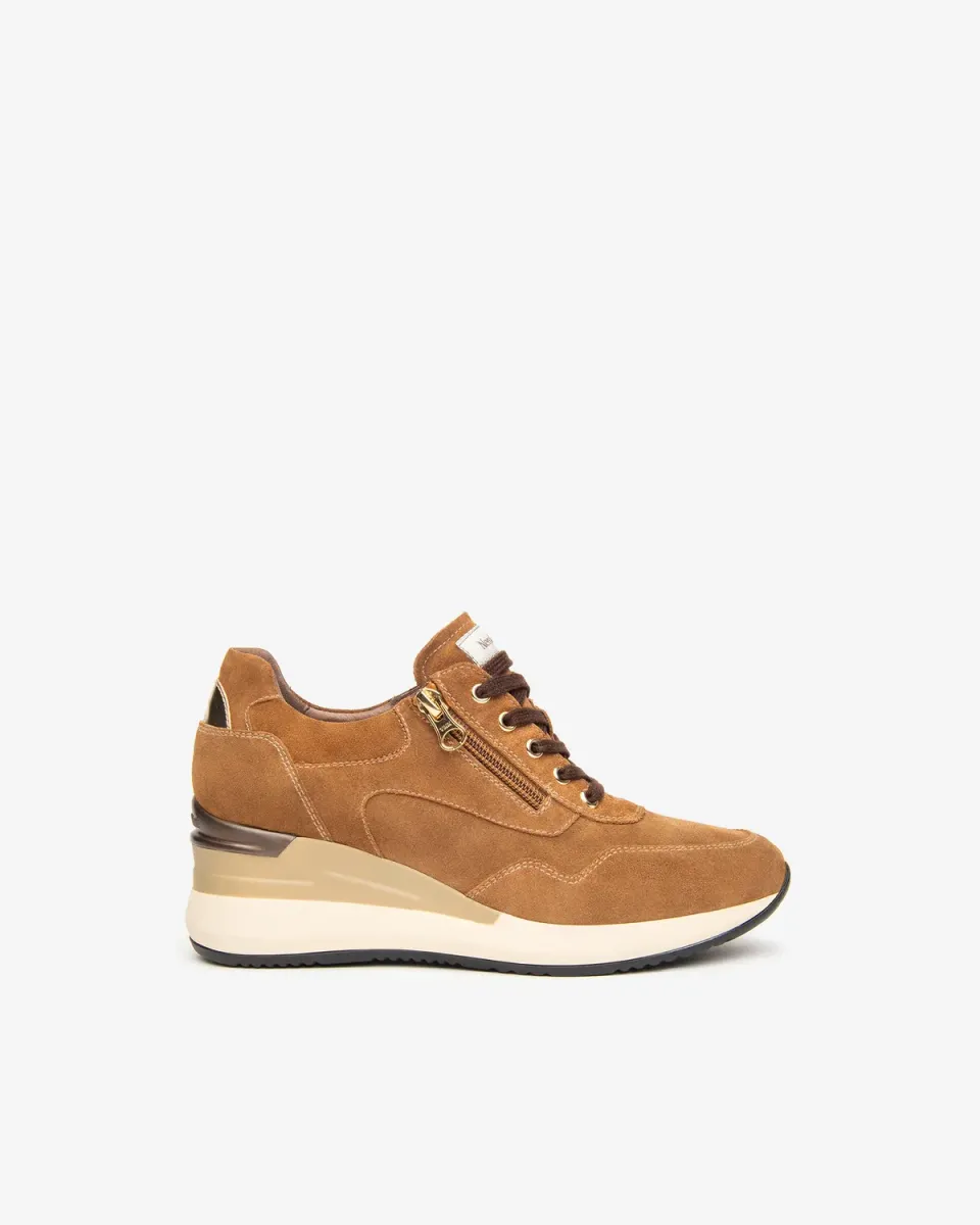 Sneakers piele intoarsa NeroGiardini platforma 7cm