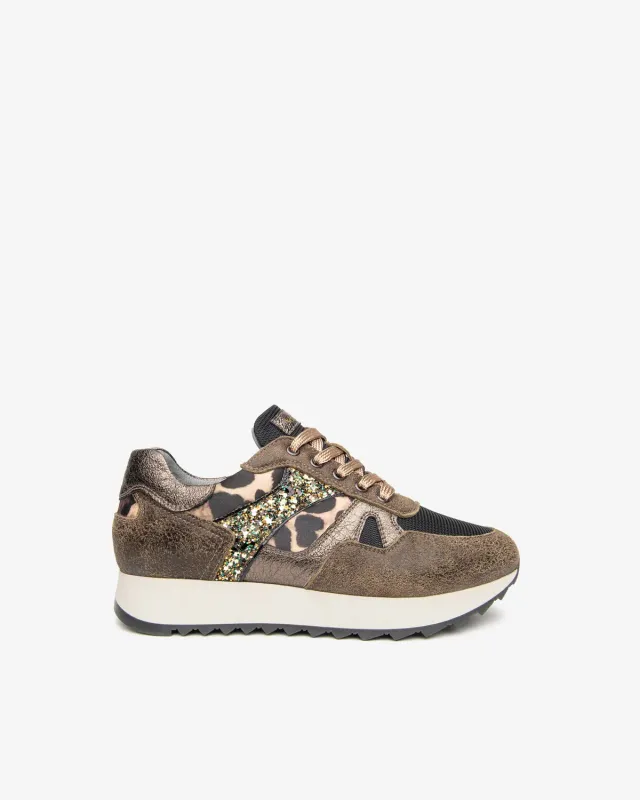 NeroGiardini sneakers dama piele intoarsa talpa 3,5 cm