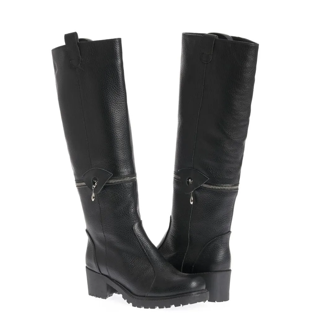 Ana Urbana Shoes Florentina cizme negre piele fermoar