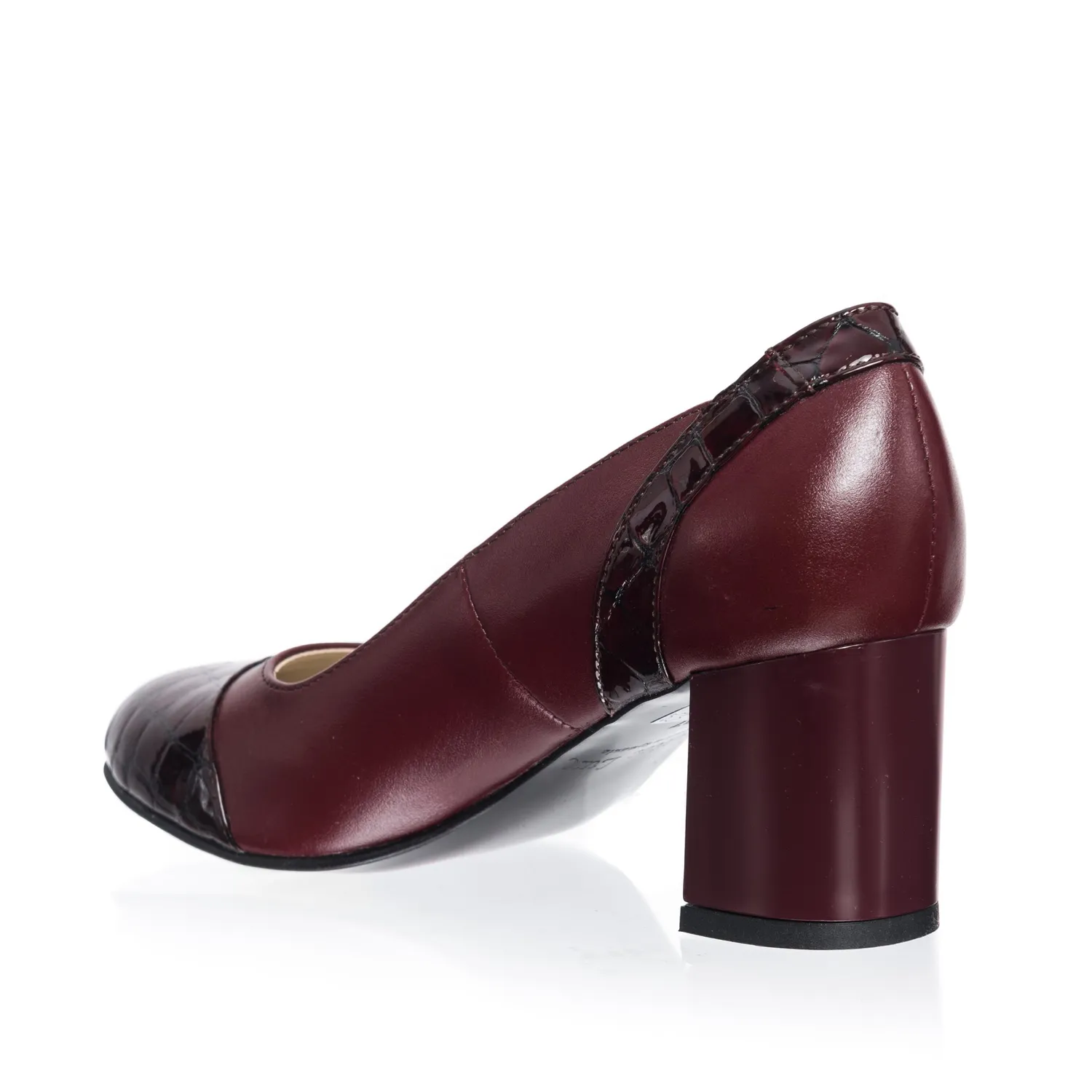 Catinca Shoes C33 BCA pantofi dama piele bordo croco antilopa