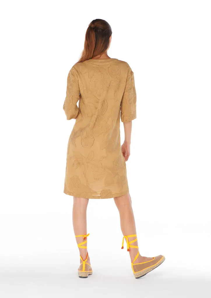 Flagelus Shan Yu Camel caftan scurt poliester