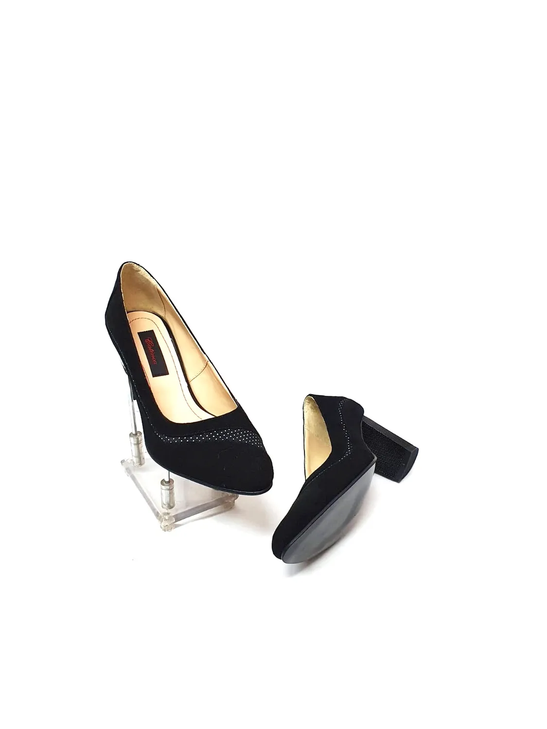 Catinca Shoes 163 NAP pantofi piele negru antilopa puncte