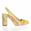 Catinca Shoes 891 GMZ sandale dama piele galben mozaic toc multicolor