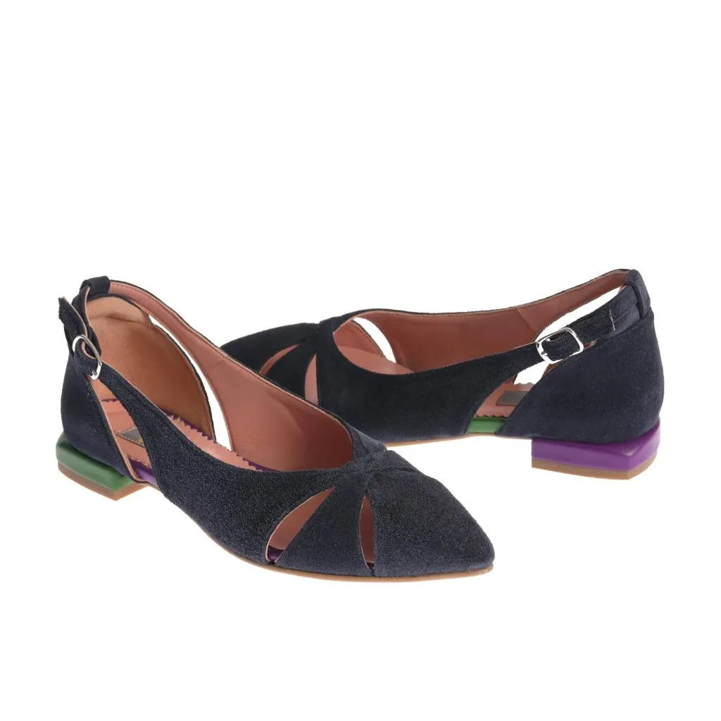 Ana Urbana Shoes New Orleans balerini bleumarin toc mic
