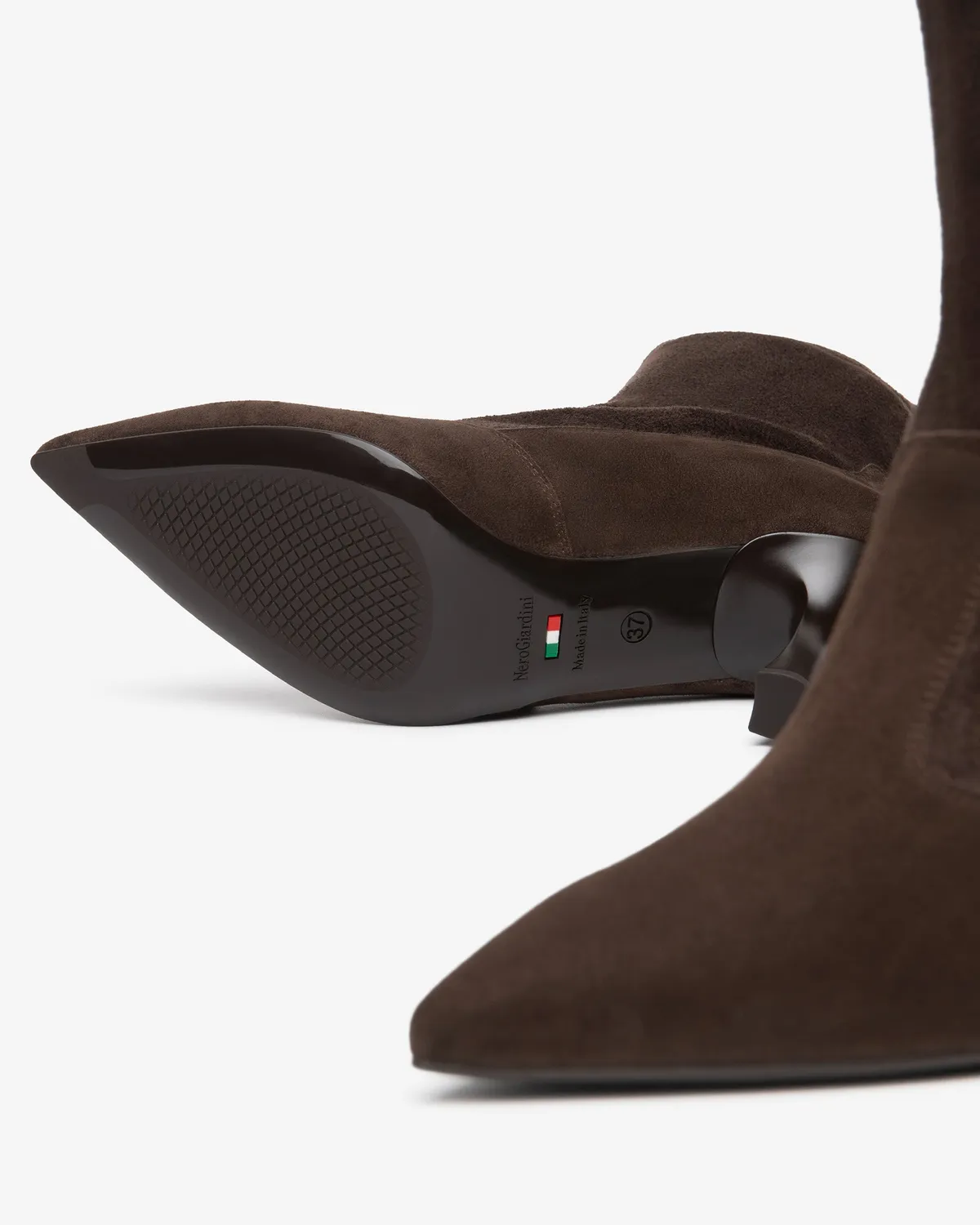 NeroGiardini botine dama piele intoarsa toc 75 mm