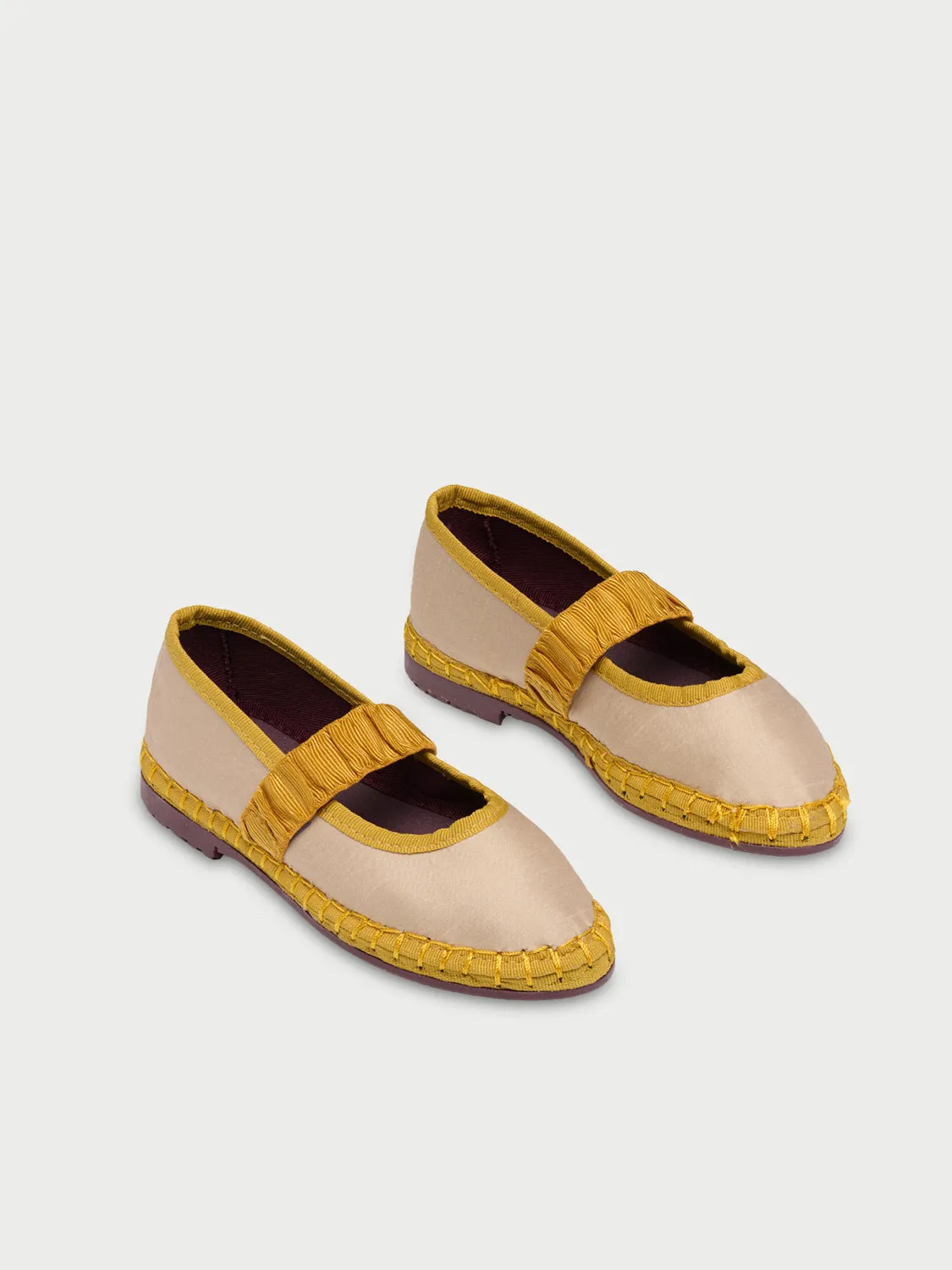 Flagelus Mafalda Ruffle Sand pantofi copii bej