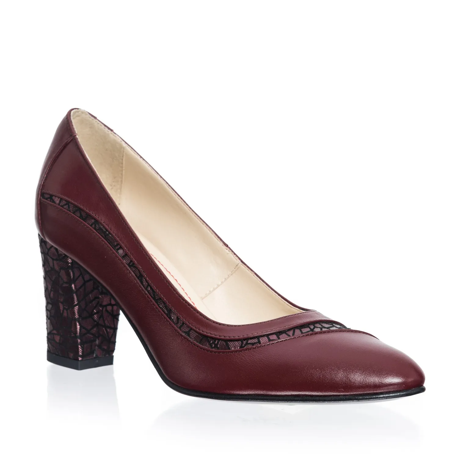 Catinca Shoes 163 BC pantofi piele bordo crakers
