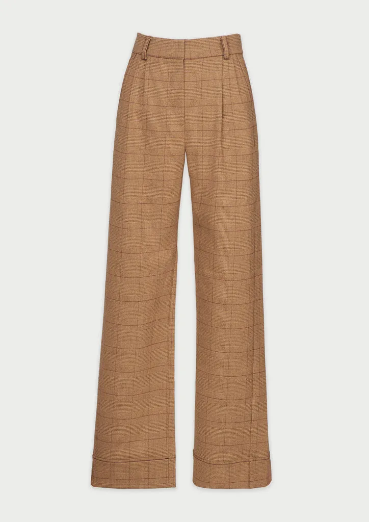 Flagelus Edward Beige pantaloni barbati bej lana