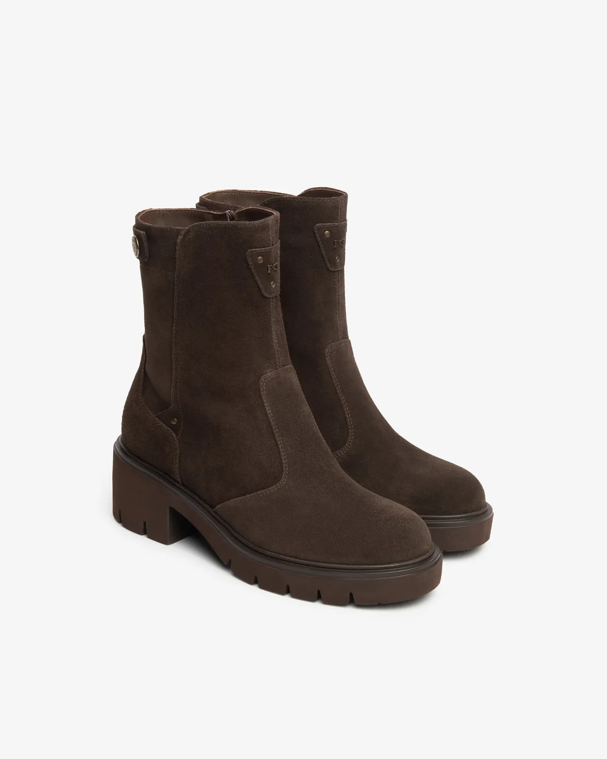 NeroGiardini Botine Damă Piele Întoarsă Toc 60 mm Fermoar