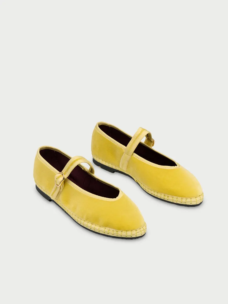 Flagelus Pierre Yellow balerini dama velur galben