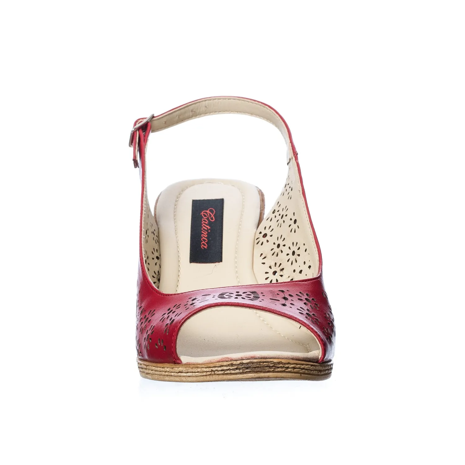Catinca Shoes P28 R sandale dama rosu piele naturala